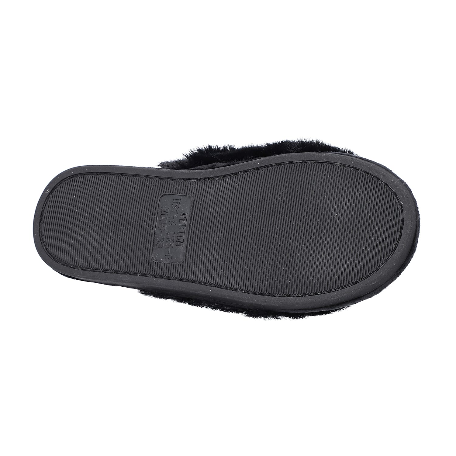 Chic and Elegant Faux Fur Slippers (Size 3-4) - Black