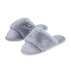 Chic and Elegant Rabbit Faux Fur Slipper - Black