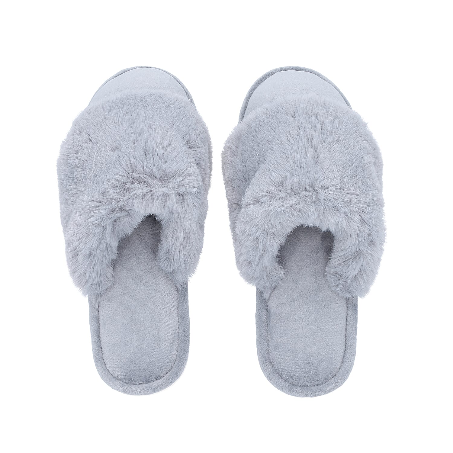 Chic and Elegant Rabbit Faux Fur Slipper - Black