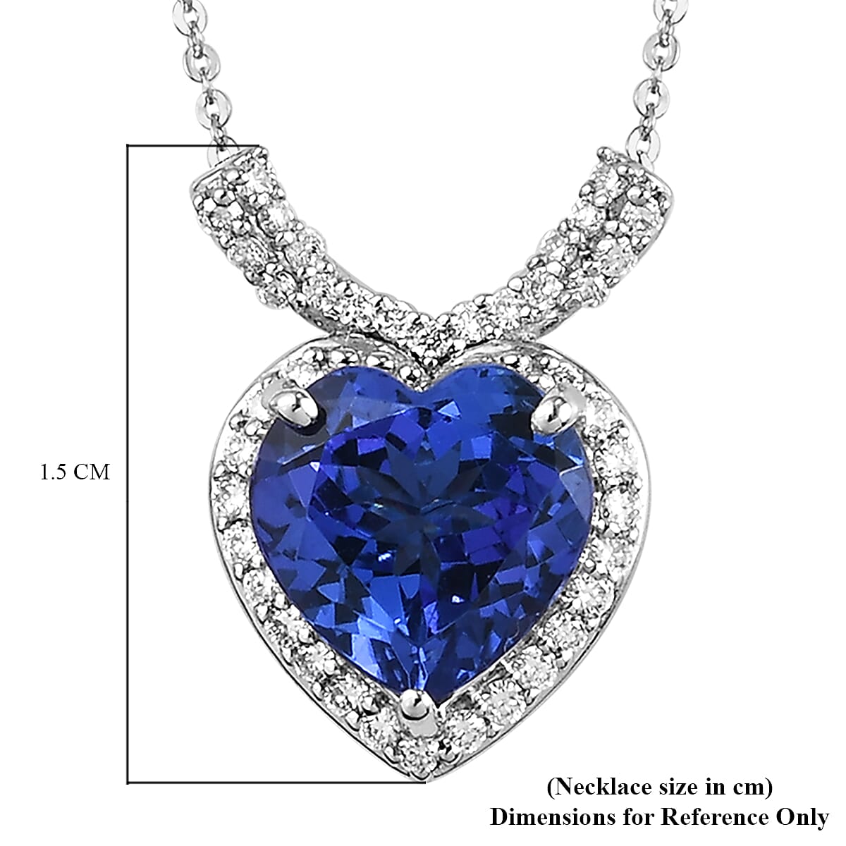 Limited Collectors Edition - RHAPSODY 950 Platinum AAAA Tanzanite & Diamond (VS-E-F) Heart Necklace (Size - 18) 2.41 Ct.