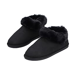 Chic and Elegant Rabbit Faux Fur Shoes Brown