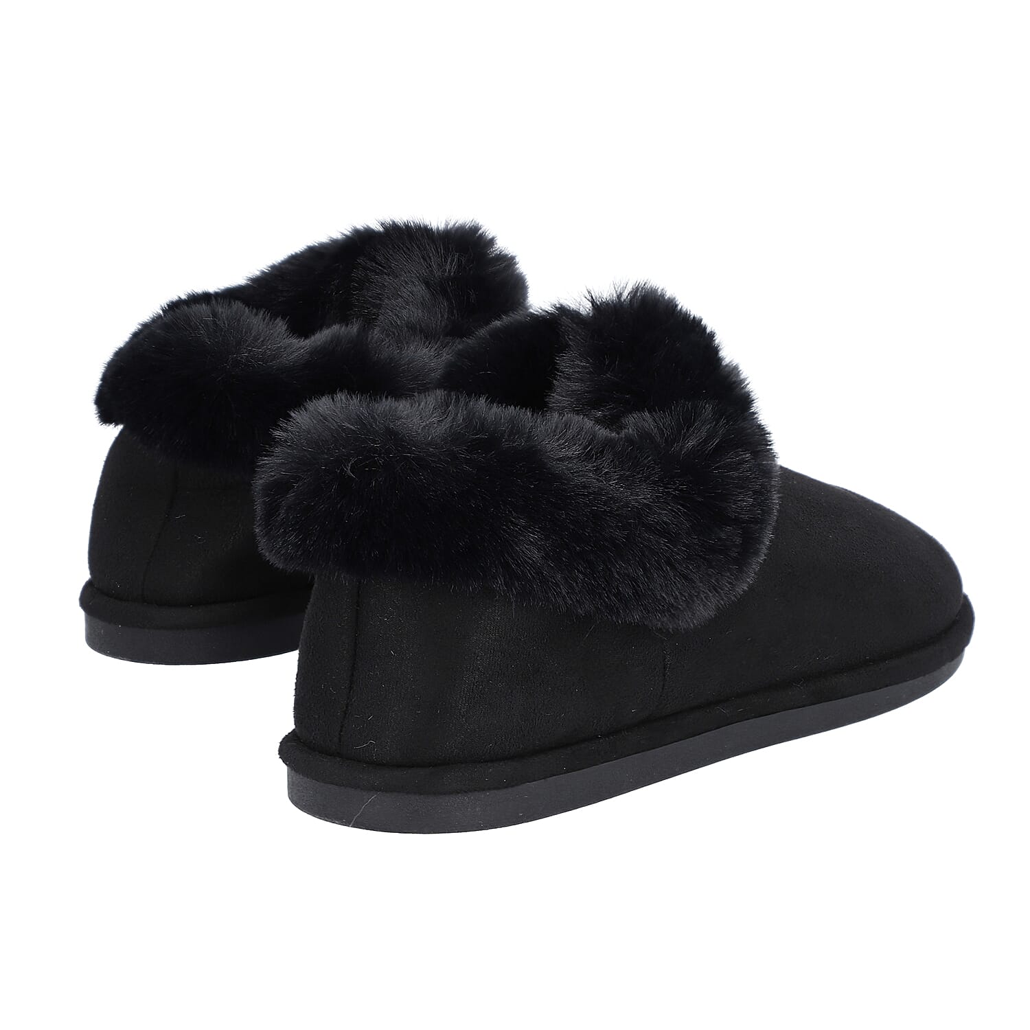 Chic and Elegant Rabbit Faux Fur Shoes Brown