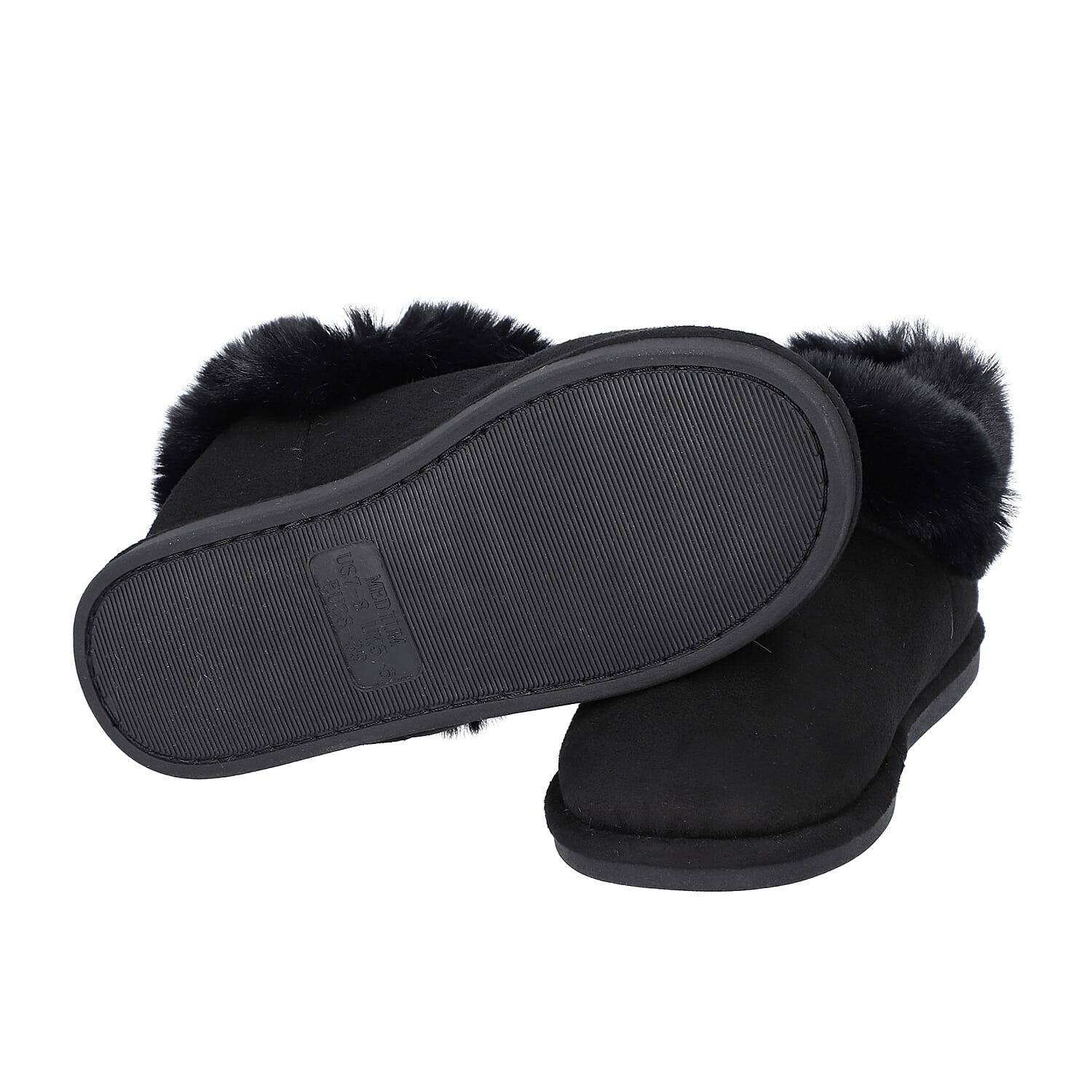 Chic and Elegant Rabbit Faux Fur Shoes Brown