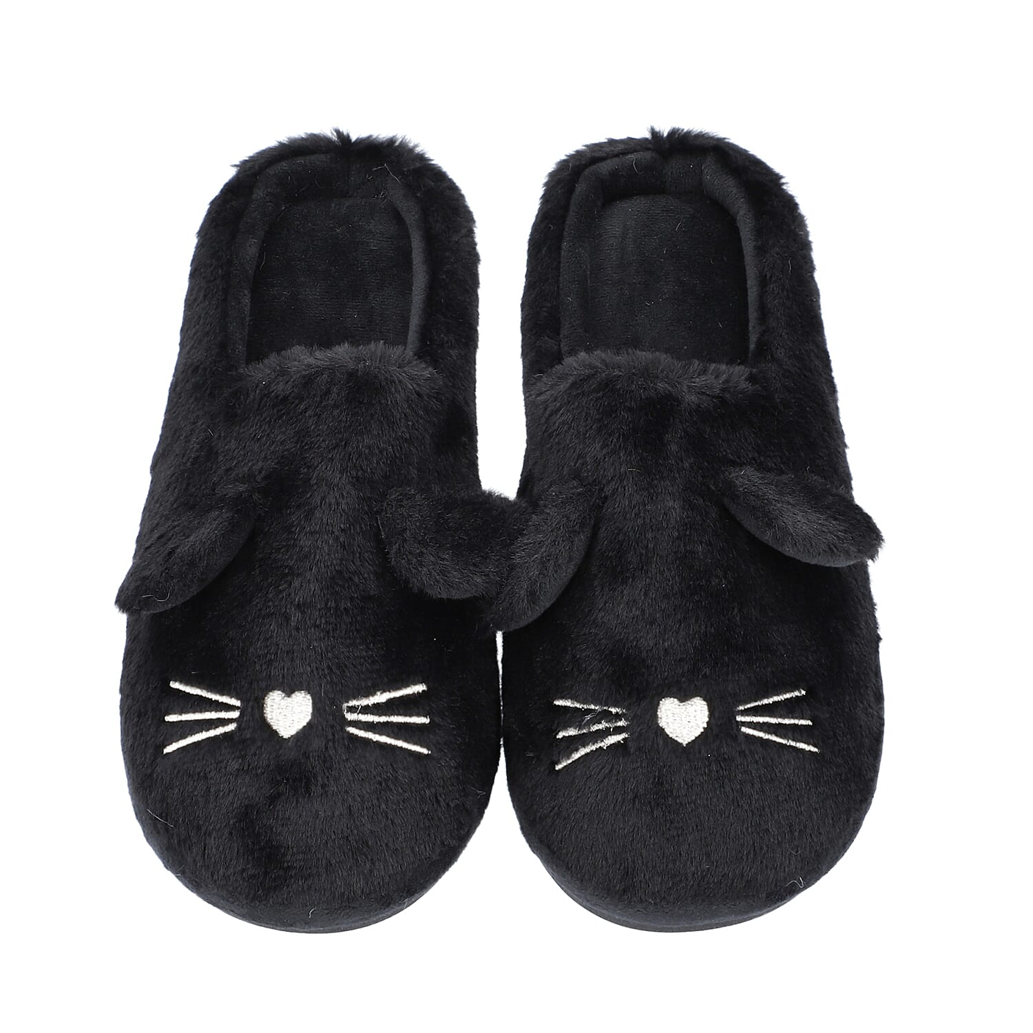 Rabbit Faux Fur Slipper - Black