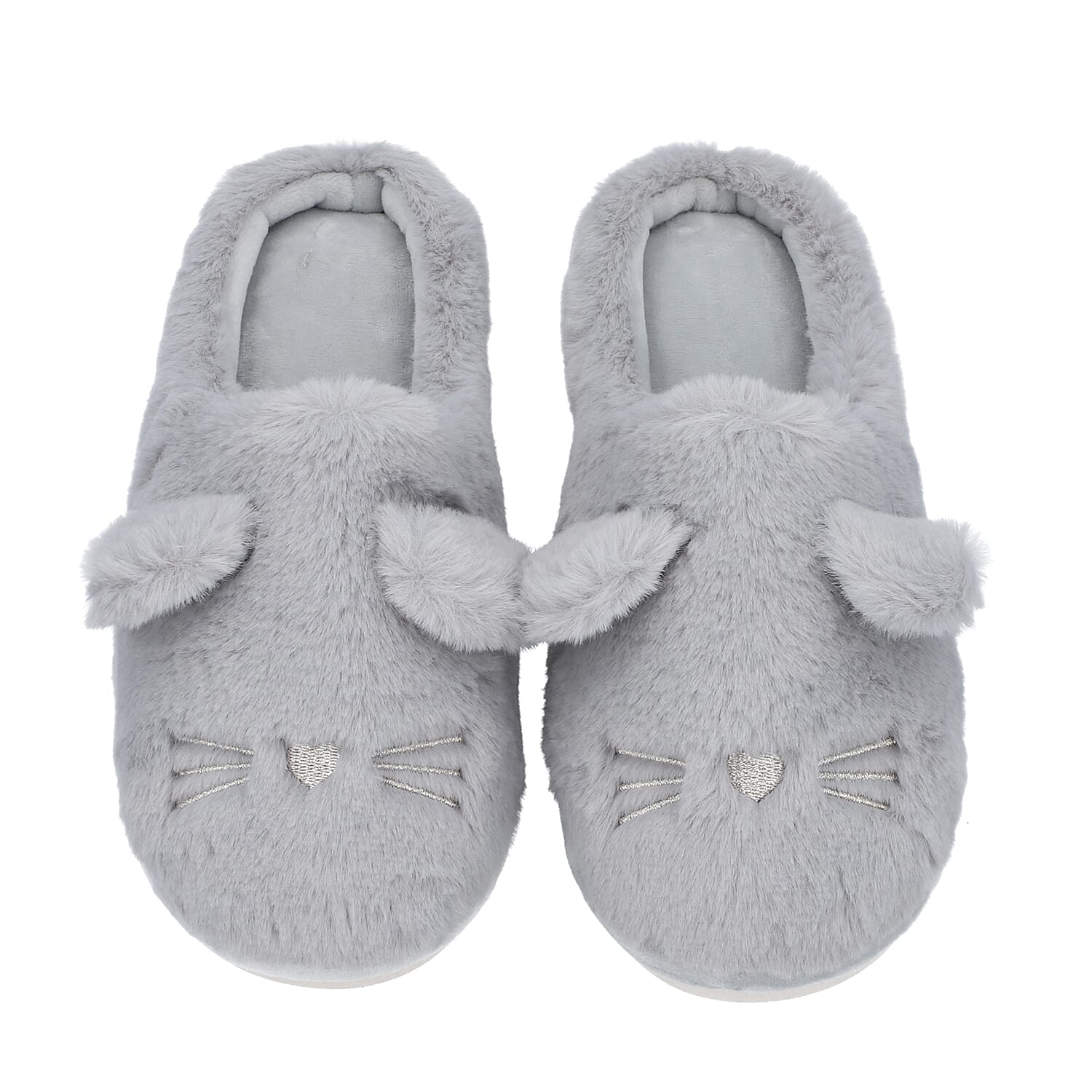Rabbit Faux Fur Slipper - Black