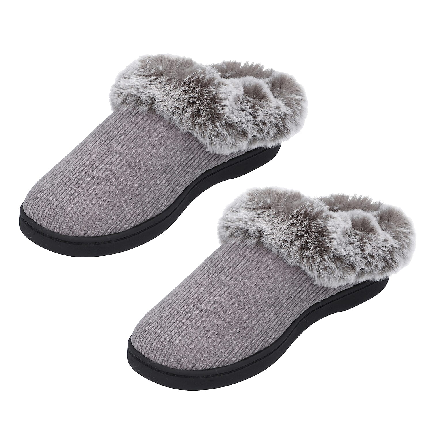 Classic Faux Fur Slipper - Grey