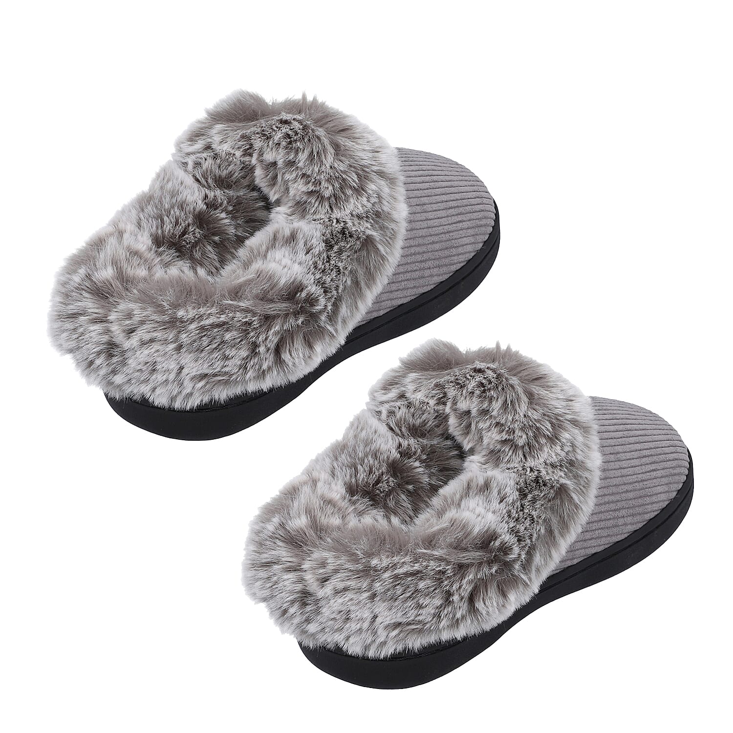 Classic Faux Fur Slipper - Grey