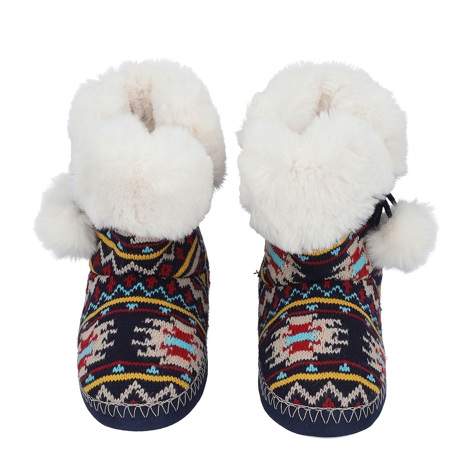 Faux Fur Boots with Waterproof Sole (Size 6-7) - Multi