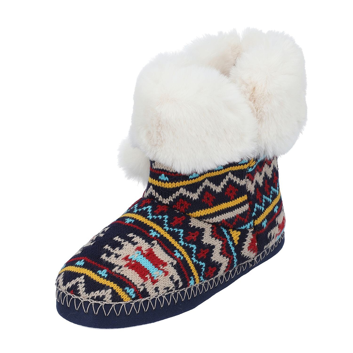 Faux Fur Boots with Waterproof Sole (Size 6-7) - Multi