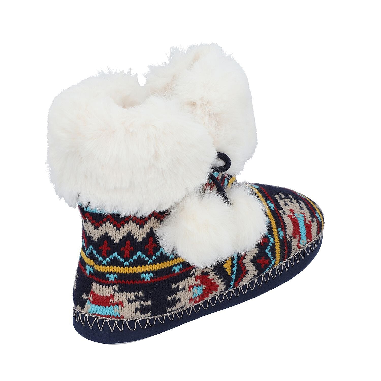 Faux Fur Boots with Waterproof Sole (Size 6-7) - Multi