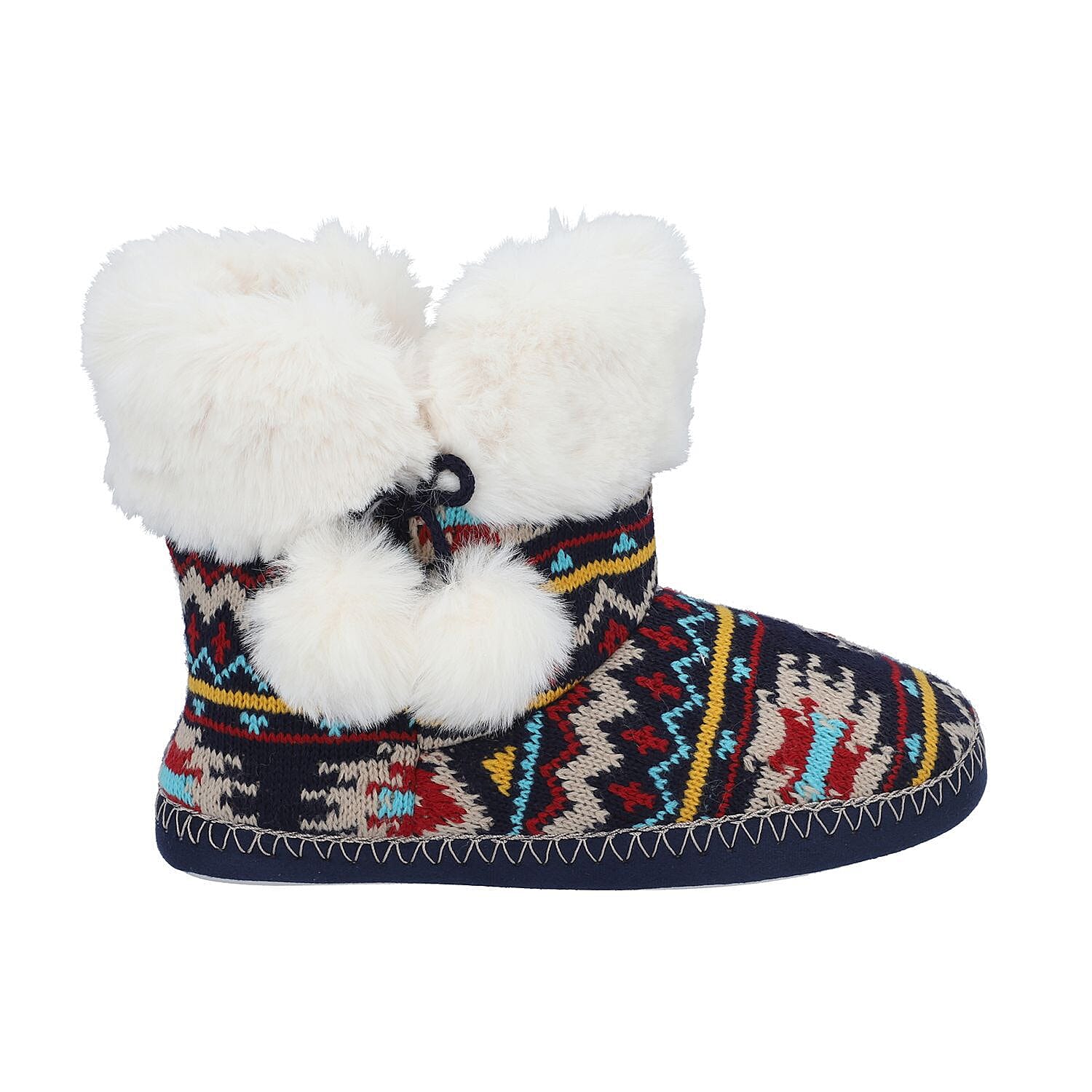 Faux Fur Boots with Waterproof Sole (Size 6-7) - Multi