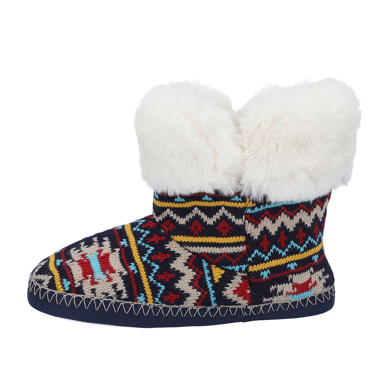 Faux Fur Boots with Waterproof Sole (Size 6-7) - Multi