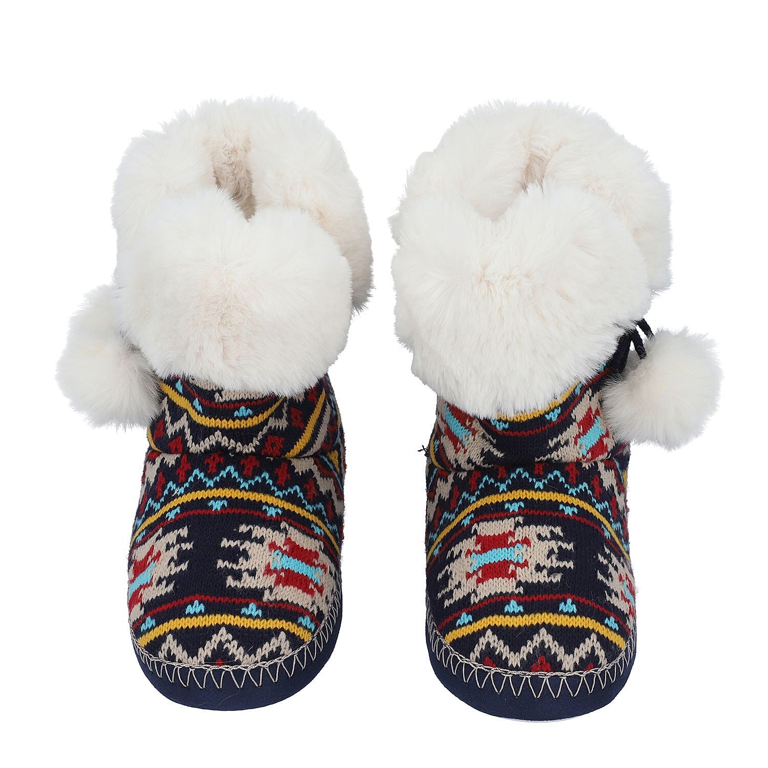 Faux Fur Boots with Waterproof Sole (Size 8-9) - Multi