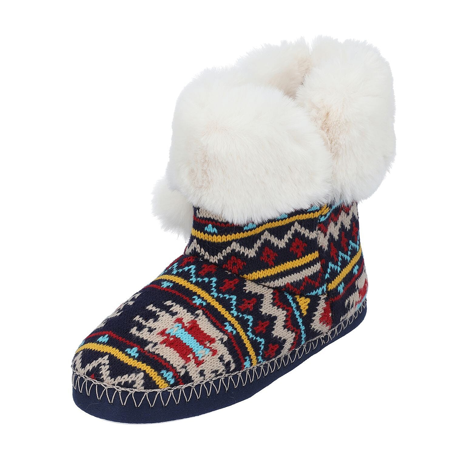 Faux Fur Boots with Waterproof Sole (Size 8-9) - Multi