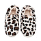 Leopard Pattern Faux Fur Shoes - White & Brown