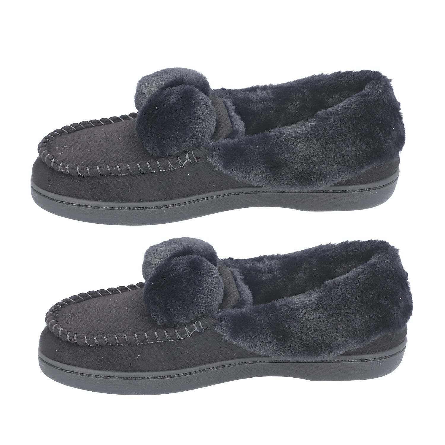 Rabbit Faux Fur Shoes - Black