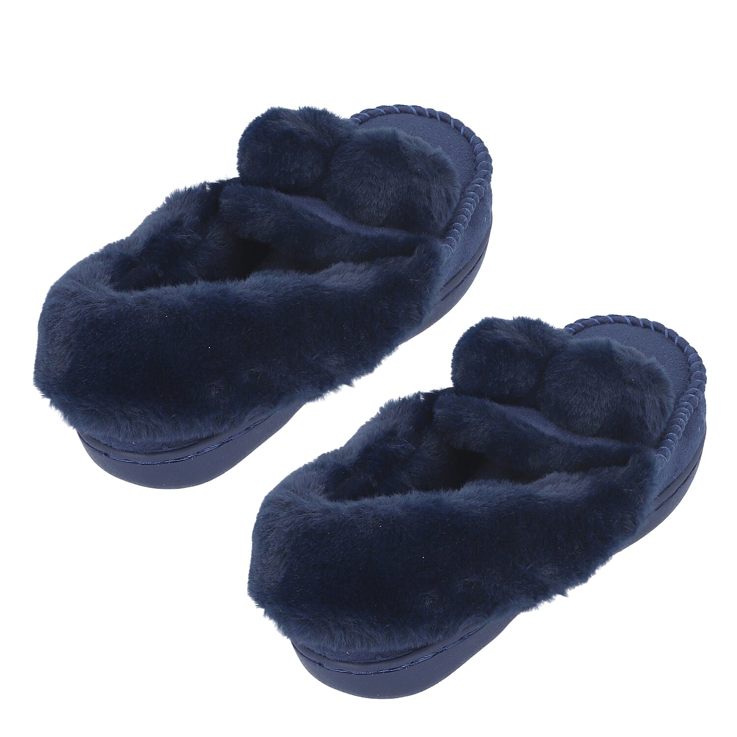 Rabbit Faux Fur Shoes - Black