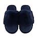 Rabbit Faux Fur Slipper with Waterproof TPR Proctection (Size 3-4) - Navy Blue