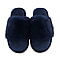 Rabbit Faux Fur Slipper with Waterproof TPR Proctection (Size 3-4) - Navy Blue
