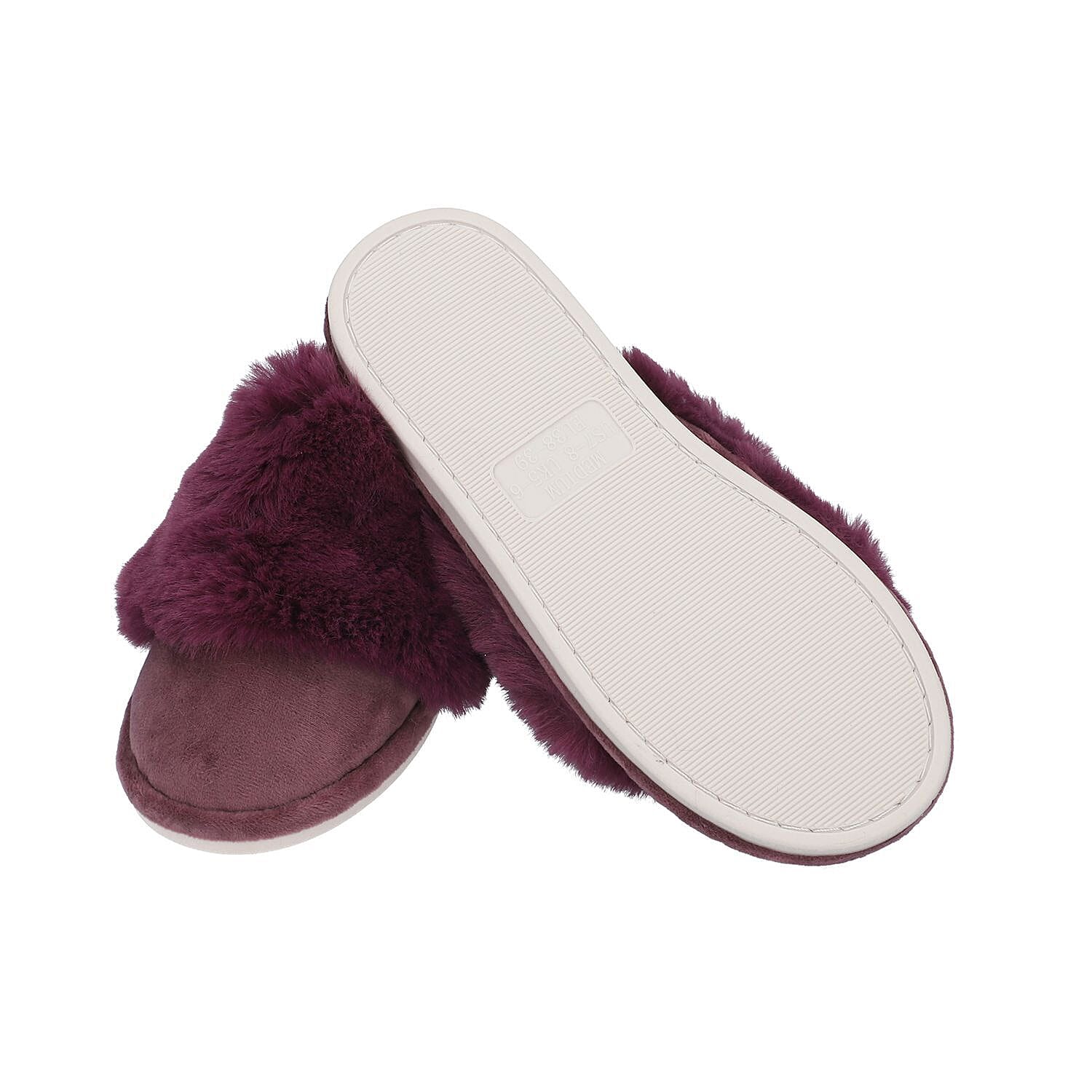 Rabbit Faux Fur Slipper with Waterproof TPR Proctection (Size 3-4) - Navy Blue Rabbit Faux Fur Slipper with Waterproof TPR Proctection (Size 3-4) - Navy Blue