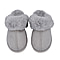 Super Soft Seude Faux Fur Slippers with Waterproof TPR Sole (Size 3-4) - Grey