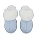 Super Soft Seude Faux Fur Slippers with Waterproof TPR Sole (Size 3-4) - Blue