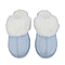 Super Soft Seude Faux Fur Slippers with Waterproof TPR Sole (Size 3-4) - Blue