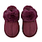 Super Soft Seude Faux Fur Slippers with Waterproof TPR Sole (Size 3-4) - Burgandy