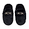 Super Soft Seude Faux Fur Slippers with Gold Chain and Waterproof TPR Sole (Size 5-6) - Black