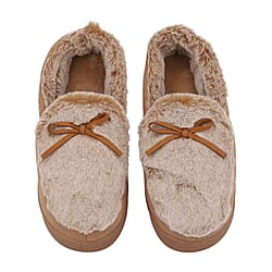 Rabbit Faux Fur Shoes with Waterproof TPR Sole (Size 3-4) - Grey