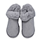 Rabbit Faux Fur Slipper with Waterproof TPR Proctection (Size 3-4) - Grey