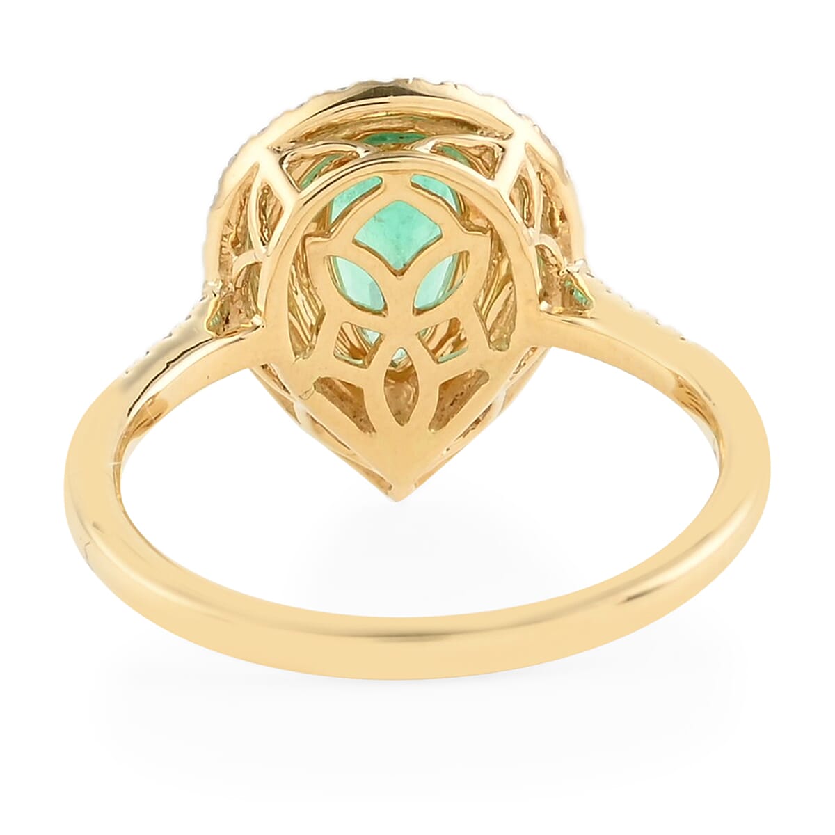 ILIANA 18K Yellow Gold AAA Boyaca Colombian Emerald and Diamond (G-H/S-I) Ring 1.50 Ct