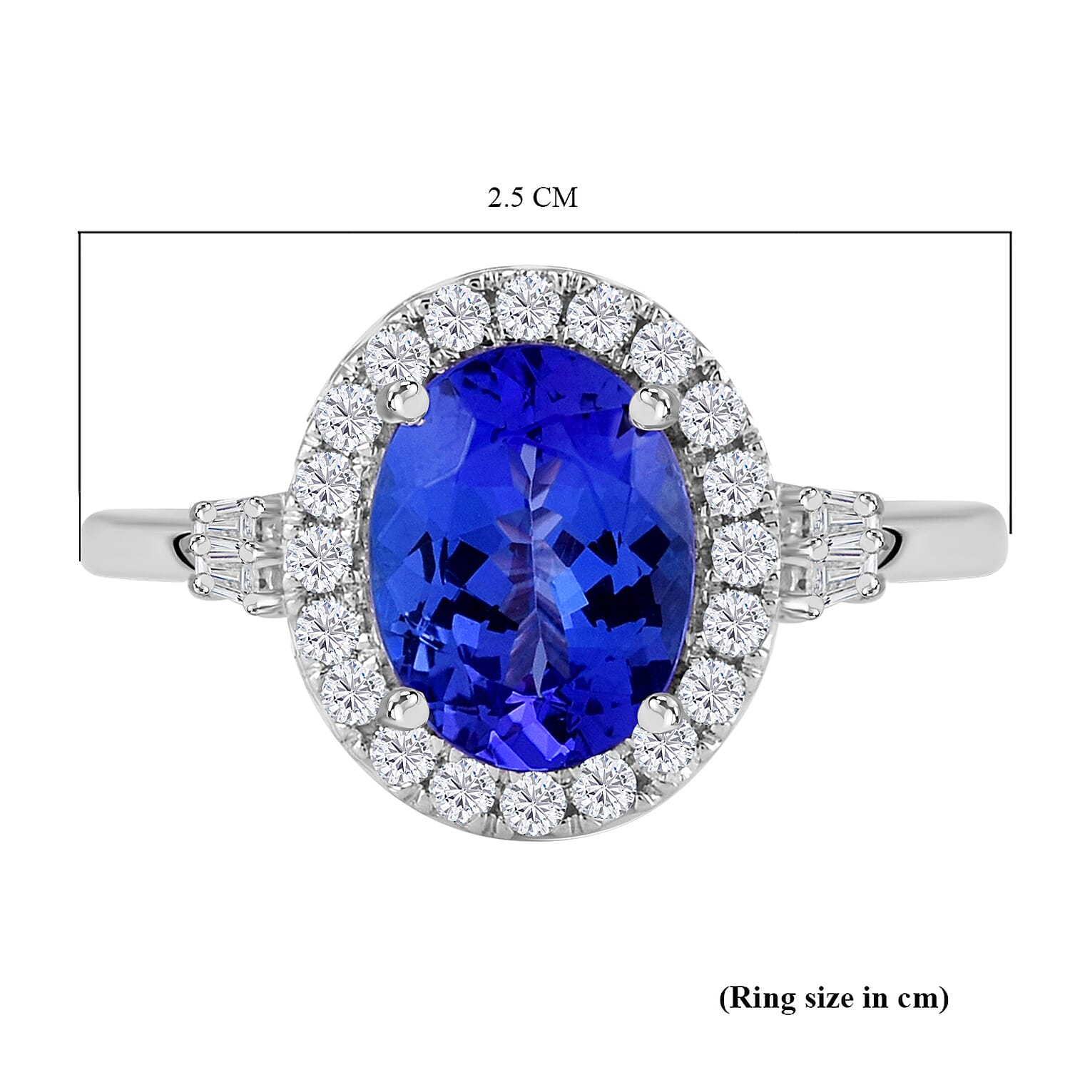RHAPSODY 950 Platinum AAAA Tanzanite ( 2.00 Cts) and Diamond (VS-E-F) Ring 2.36 Ct.