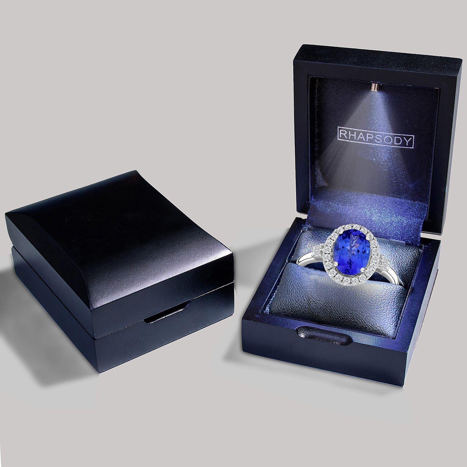 RHAPSODY 950 Platinum AAAA Tanzanite ( 2.00 Cts) and Diamond (VS-E-F) Ring 2.36 Ct.