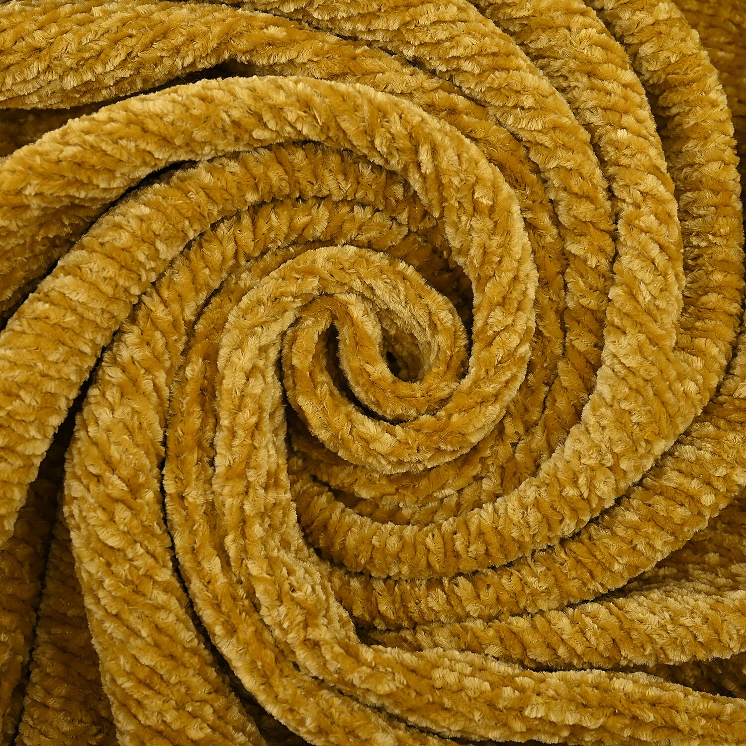 Close Out Deal - Chenille Wrinkle and Stain Resistance Throw with Border (Size 130x170 Cm) - Yellow