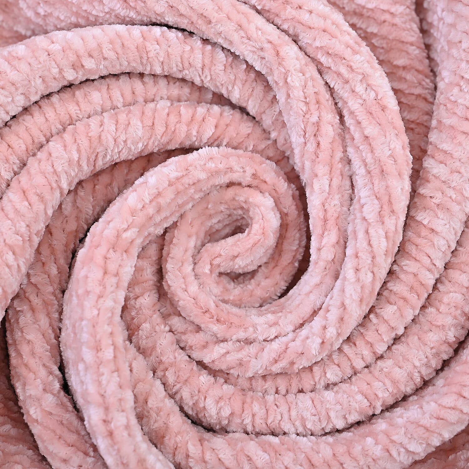 Close Out Deal - Chenille Wrinkle and Stain Resistance Throw with Border (Size 130x170 Cm) - Pink