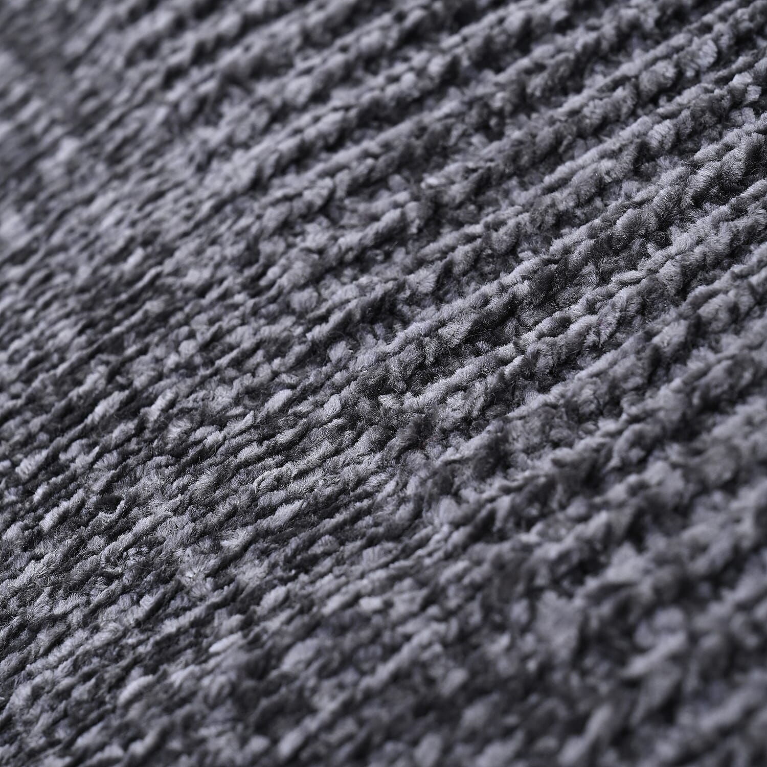 Close Out Deal- Chenille Wrinkle and Stain Resistance Throw with Border (Size 130x170cm) - Grey