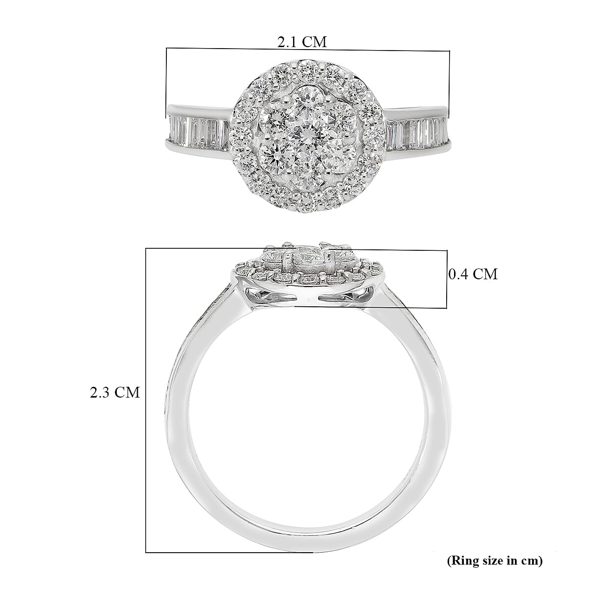 RHAPSODY 950 Platinum IGI Certified Diamond (VS-E-F) Ring 1.00 Ct.