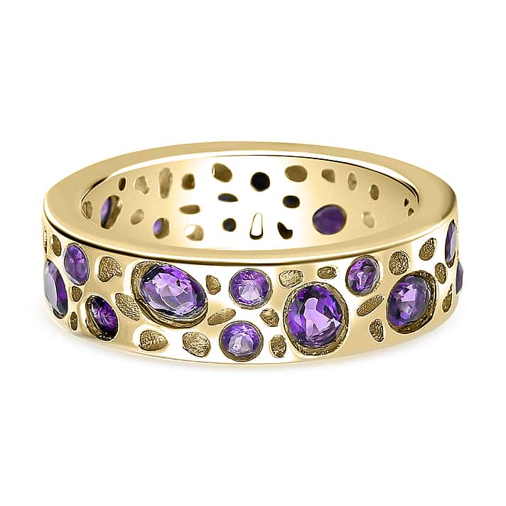 RACHEL GALLEY Amethyst Ring in Yellow Gold Overlay Sterling Silver 2.03 Ct.
