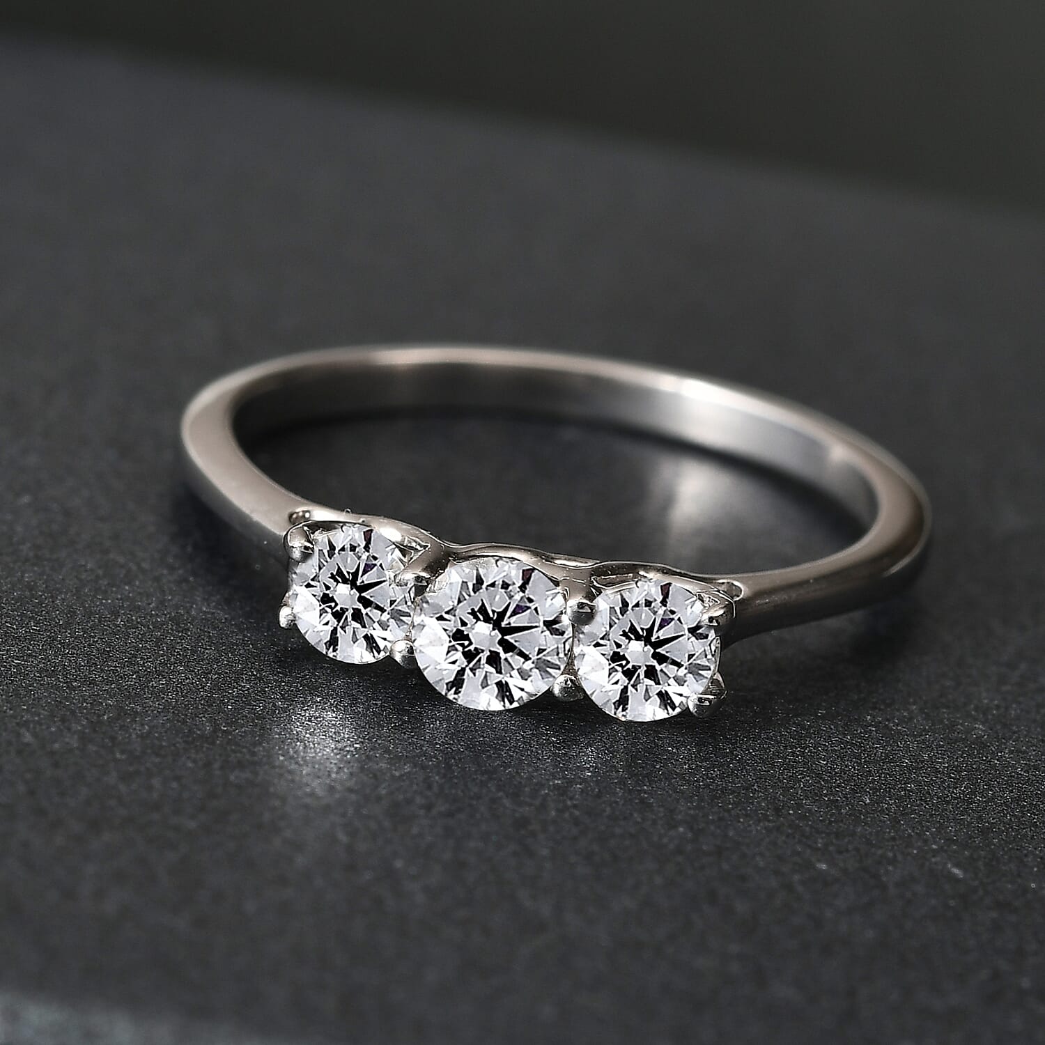 9K White Gold SGL Certified Diamond (I2-I3-G-H) Ring 0.50 Ct.