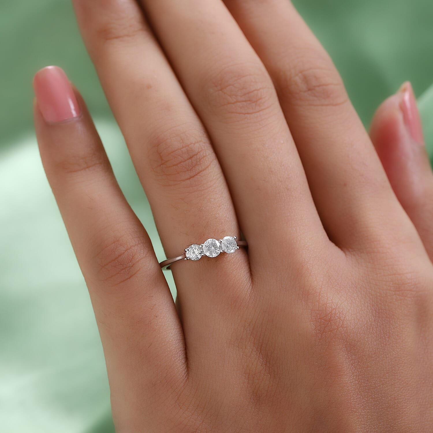 9K White Gold SGL Certified Diamond (I2-I3-G-H) Ring 0.50 Ct.