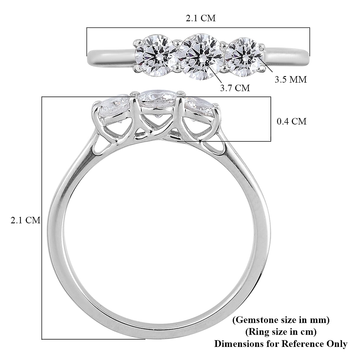 9K White Gold SGL Certified Diamond (I2-I3-G-H) Ring 0.50 Ct.