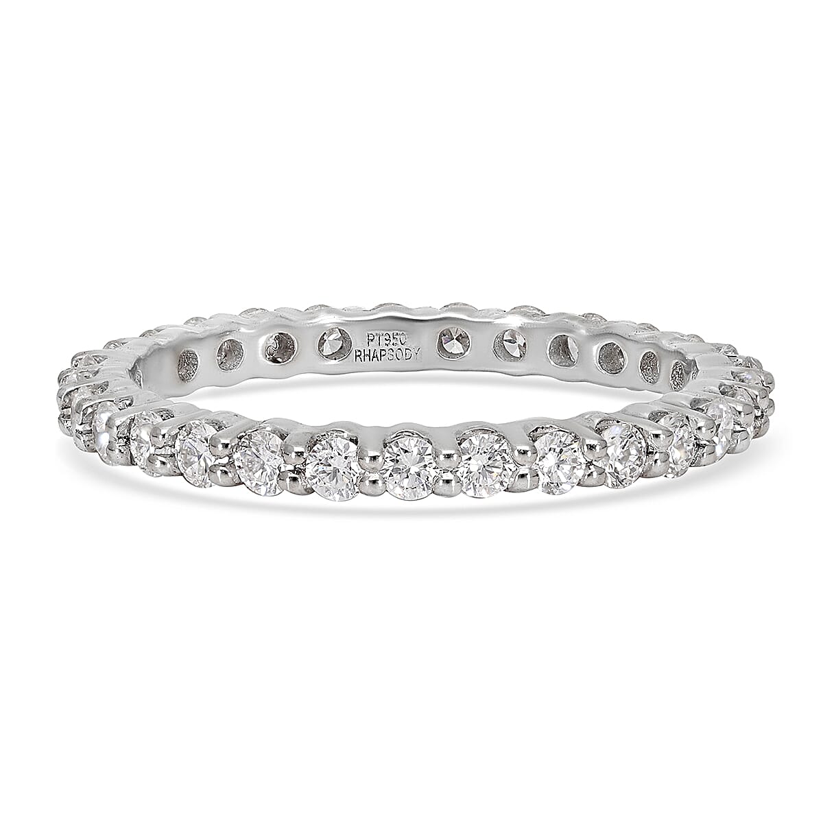 RHAPSODY 950 Platinum IGI Certified Diamond (VS/E-F) Eternity Ring 1.00 Ct.