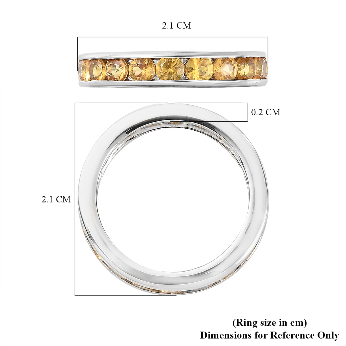 RHAPSODY 950 Platinum AAAA Yellow Sapphire Full Eternity Band Ring 2.98 Ct.