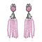 Rose Quartz, Pink Glass Earring (with Push Back) Pure White Stainless Steel 26.00 Ct.