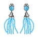 Blue Howlite, Blue Glass Earring (with Push Back) Pure White Stainless Steel 26.00 Ct.