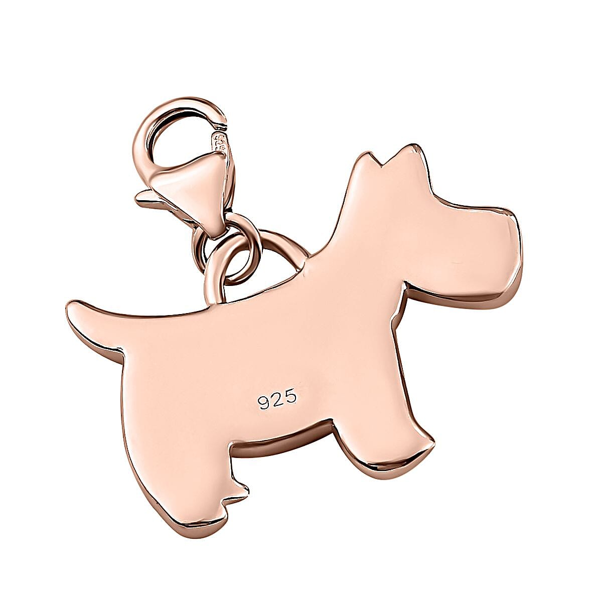 18K Rose Gold Vermeil Plated Sterling Silver Dog Charm