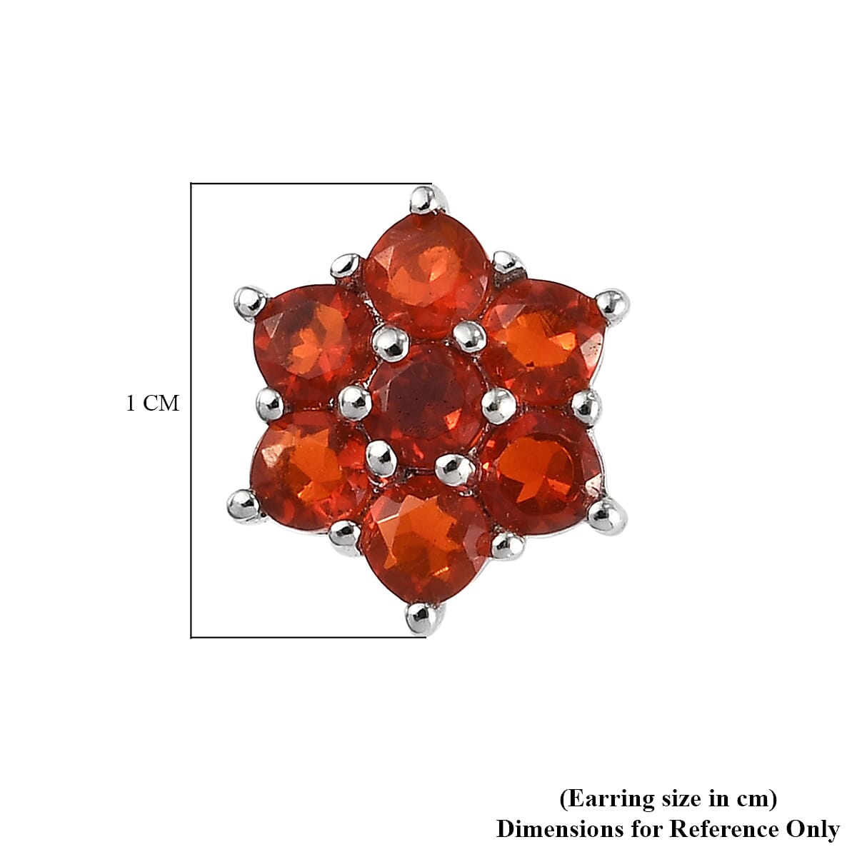RHAPSODY 950 Platinum Jalisco Fire Opal Floral Stud Earrings (with Screw Back)