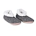 100% Acrylic Double Layer Chunky Sock Indoor Antislip Faux Fur Slipper - Grey & White