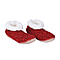 100% Acrylic Double Layer Chunky Sock Indoor Antislip Faux Fur Slipper - Red & White